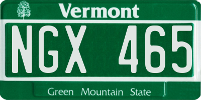 VT license plate NGX465