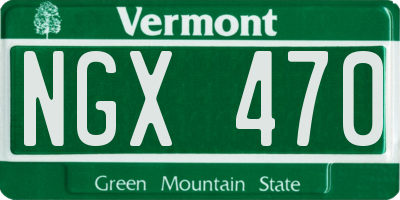 VT license plate NGX470