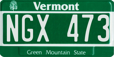 VT license plate NGX473