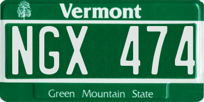 VT license plate NGX474