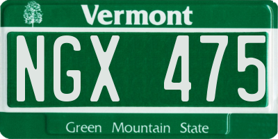 VT license plate NGX475
