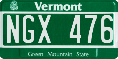 VT license plate NGX476