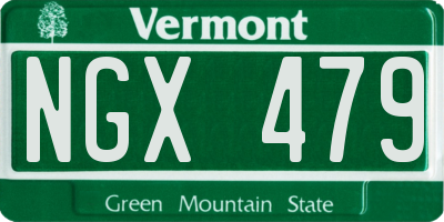 VT license plate NGX479