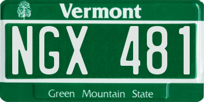 VT license plate NGX481