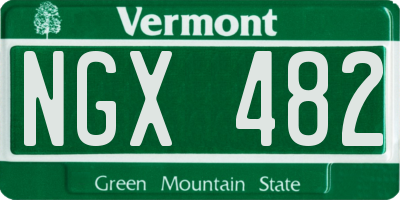 VT license plate NGX482