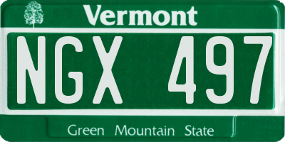 VT license plate NGX497