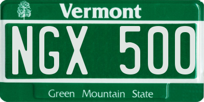 VT license plate NGX500