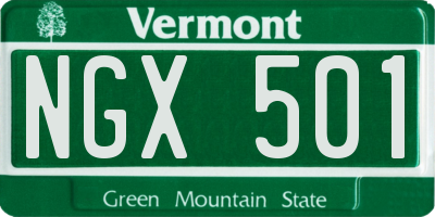 VT license plate NGX501