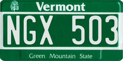VT license plate NGX503