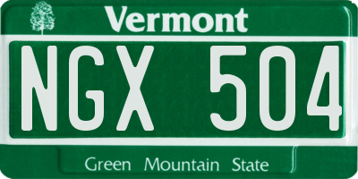 VT license plate NGX504