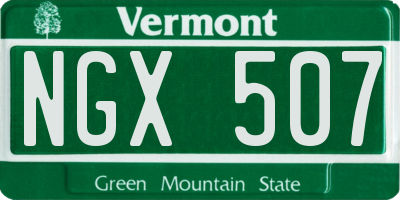VT license plate NGX507