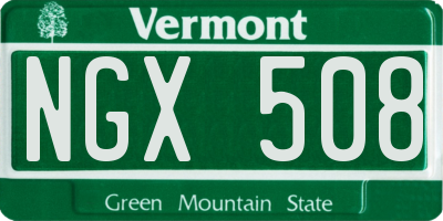 VT license plate NGX508