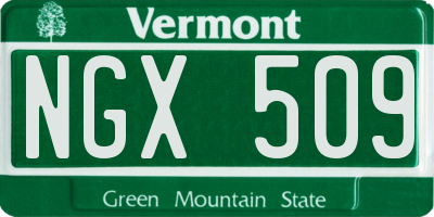 VT license plate NGX509