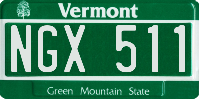 VT license plate NGX511