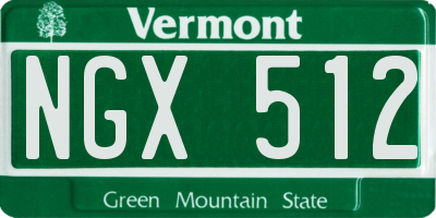 VT license plate NGX512