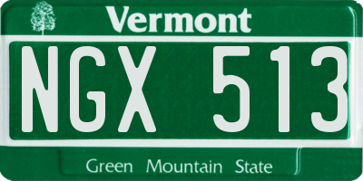 VT license plate NGX513