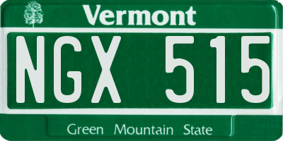 VT license plate NGX515