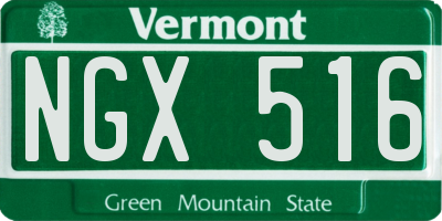 VT license plate NGX516