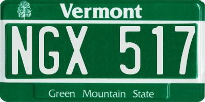 VT license plate NGX517