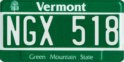 VT license plate NGX518