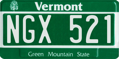 VT license plate NGX521