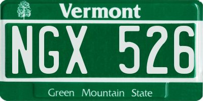 VT license plate NGX526