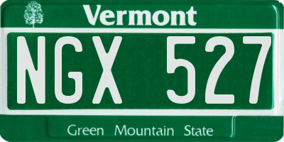 VT license plate NGX527