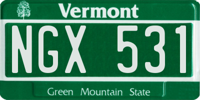 VT license plate NGX531