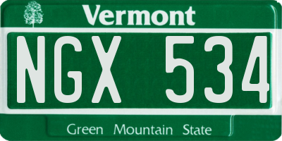 VT license plate NGX534