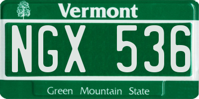 VT license plate NGX536