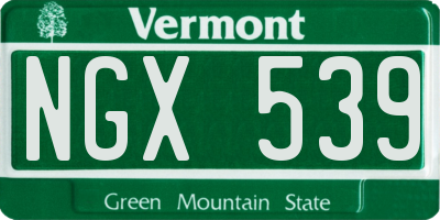 VT license plate NGX539
