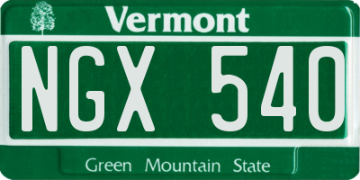 VT license plate NGX540