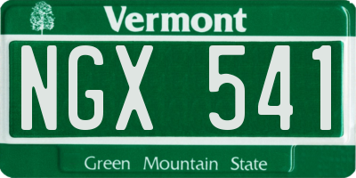VT license plate NGX541