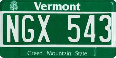 VT license plate NGX543