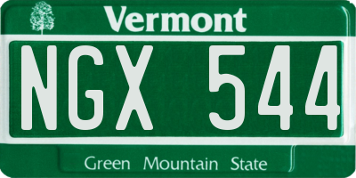 VT license plate NGX544