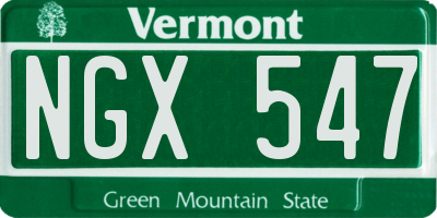 VT license plate NGX547