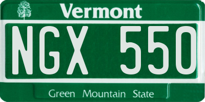 VT license plate NGX550