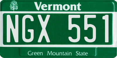 VT license plate NGX551