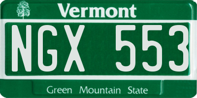 VT license plate NGX553