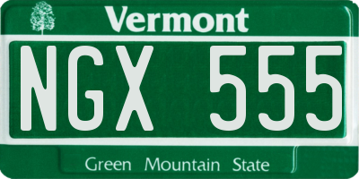 VT license plate NGX555