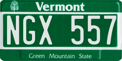 VT license plate NGX557