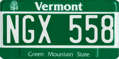 VT license plate NGX558