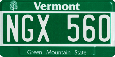 VT license plate NGX560