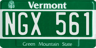 VT license plate NGX561