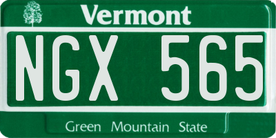 VT license plate NGX565