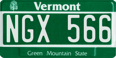 VT license plate NGX566