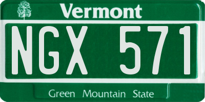 VT license plate NGX571