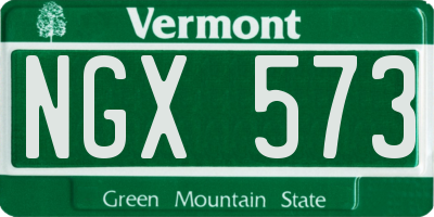 VT license plate NGX573