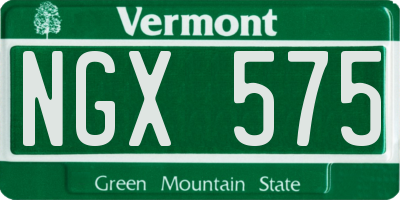 VT license plate NGX575