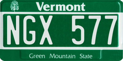 VT license plate NGX577